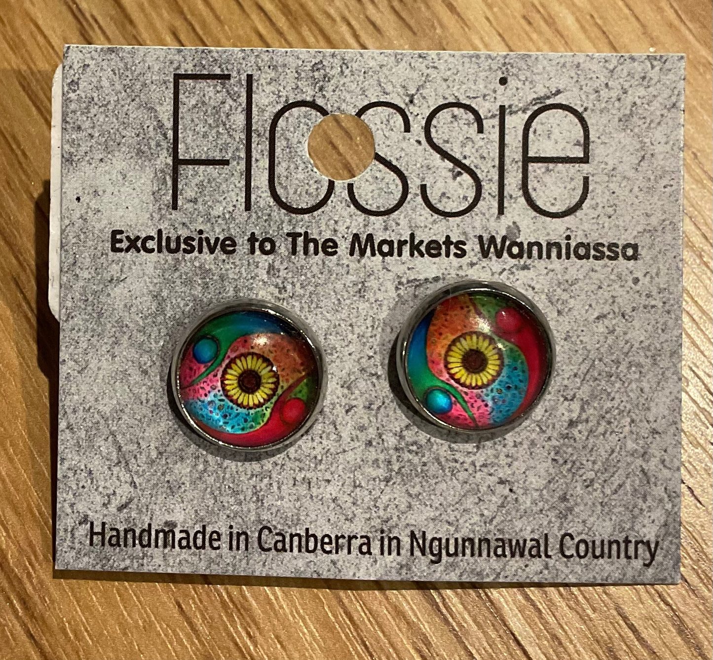 *Earrings Mandala Glass Studs