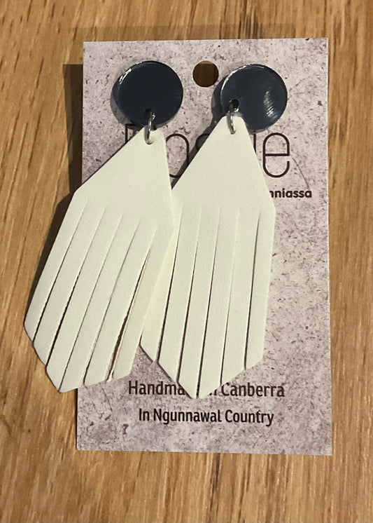 *Earrings Medium White Tassel Dangles