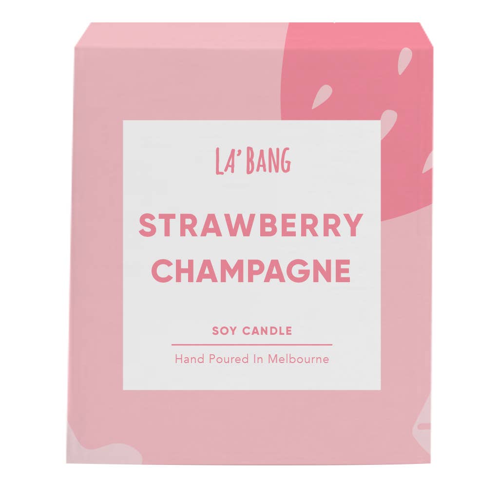 Wooden wick Candle - Champagne & Strawberries
