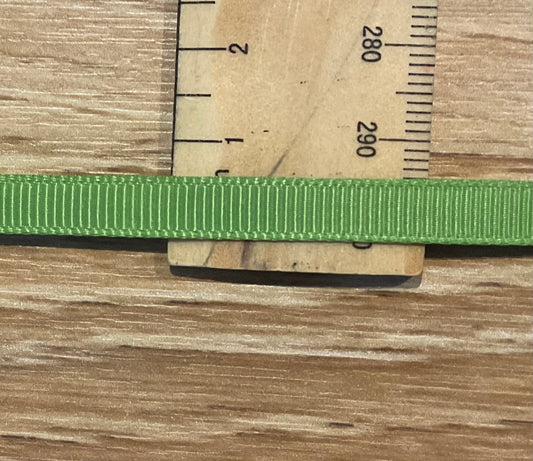 *Ribbon Green Grosgrain 6mm Per Metre