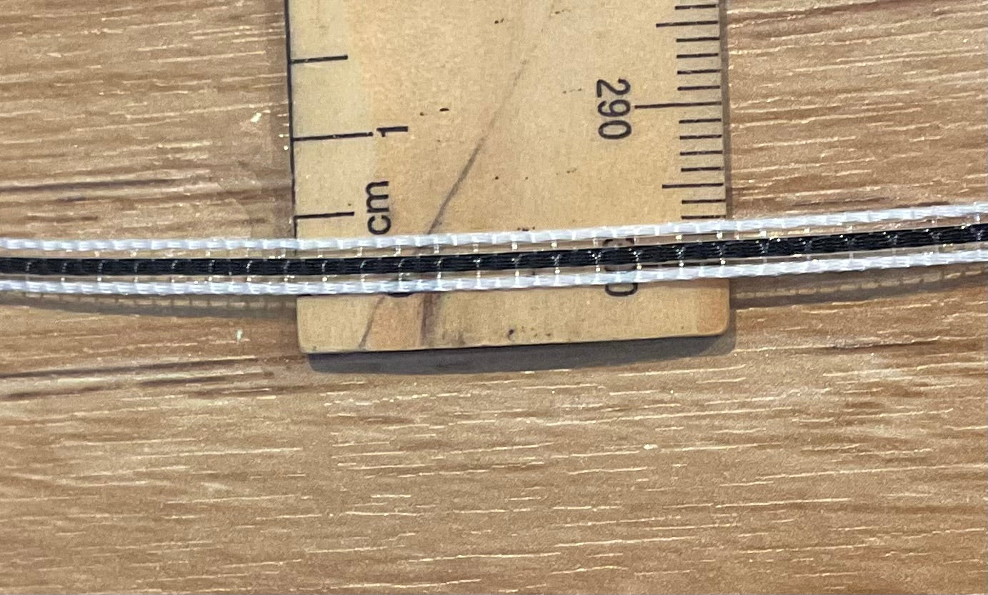 *Ribbon Black & White Sparkle 3mm Per Metre