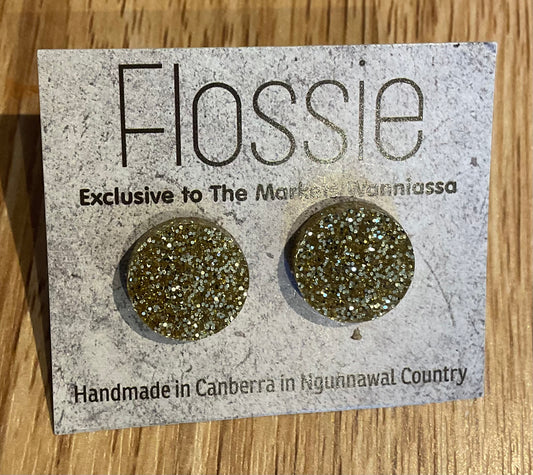 *Earrings Gold Glitter Studs