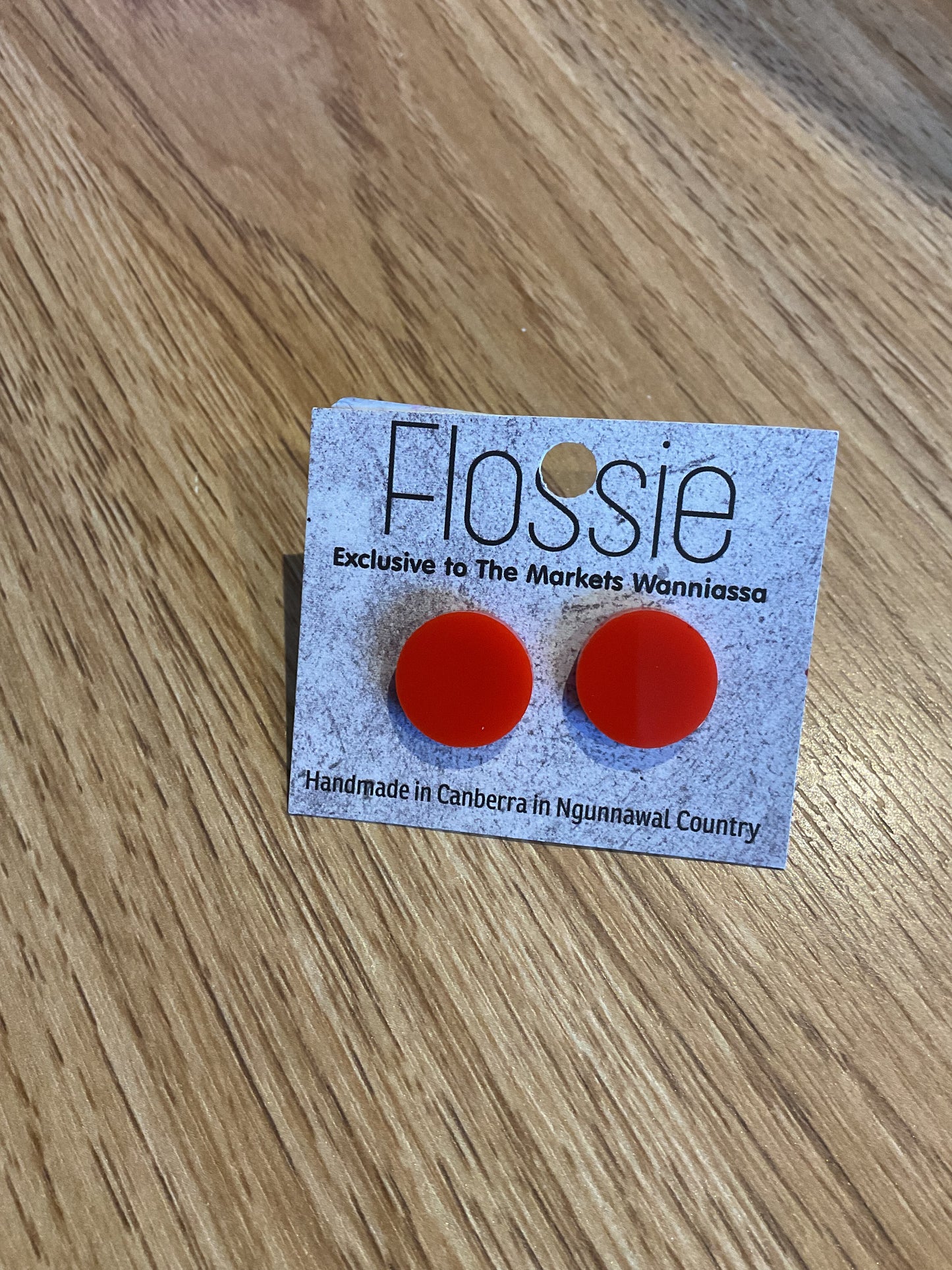 *Earrings Orange Round Studs