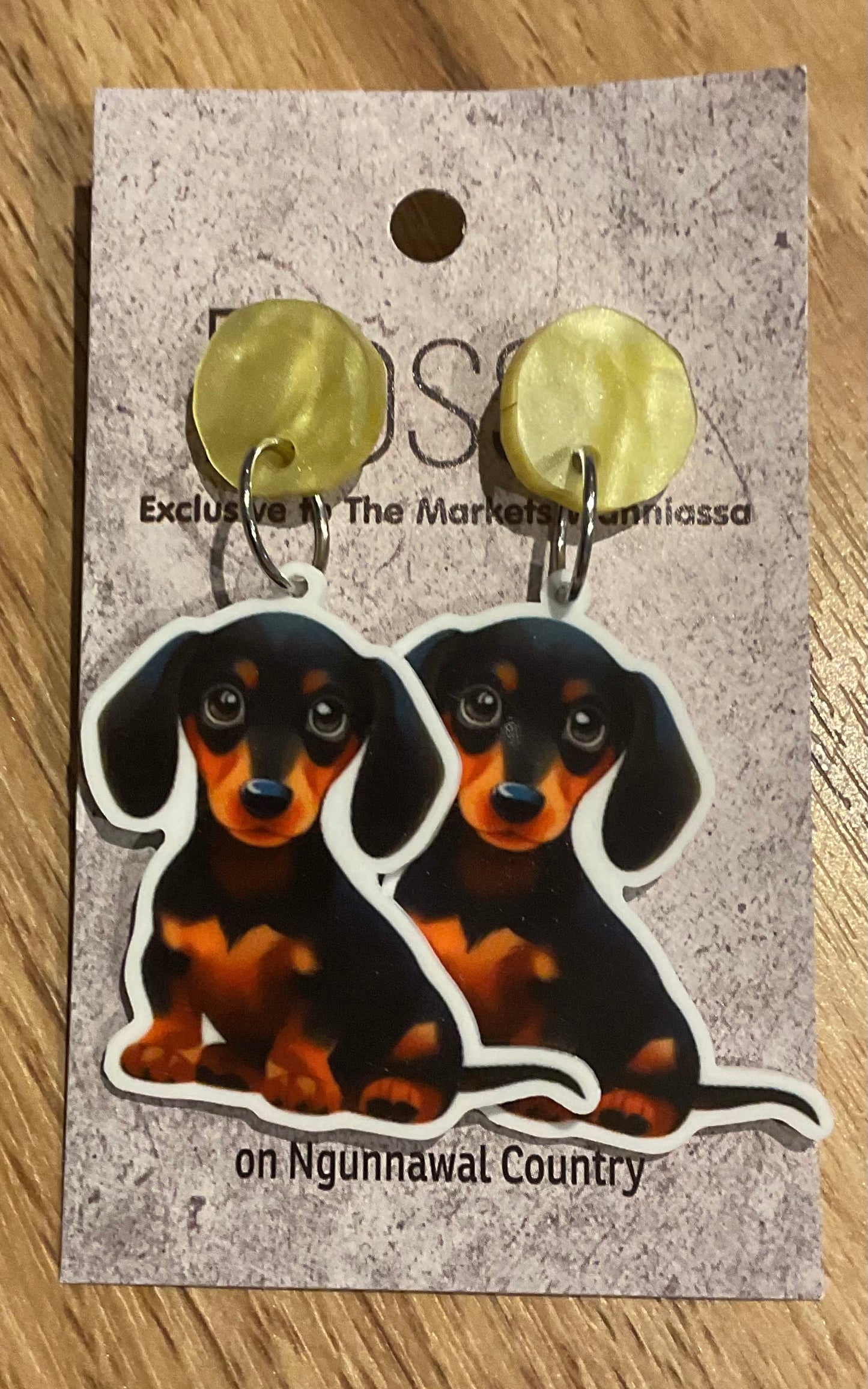 *Earrings Sausage Dog Dangles