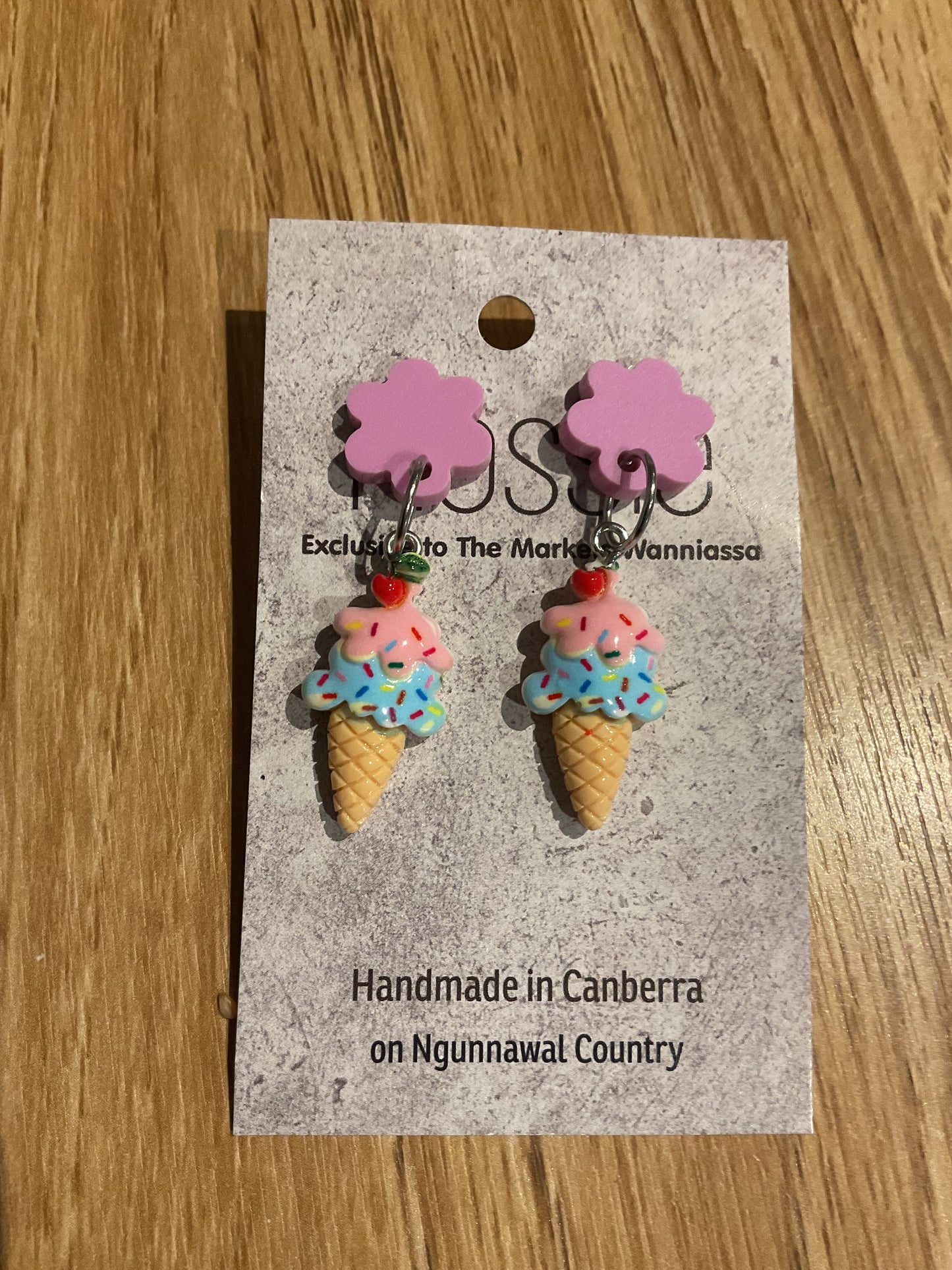 *Earrings Sprinkle Ice Cream Dangles