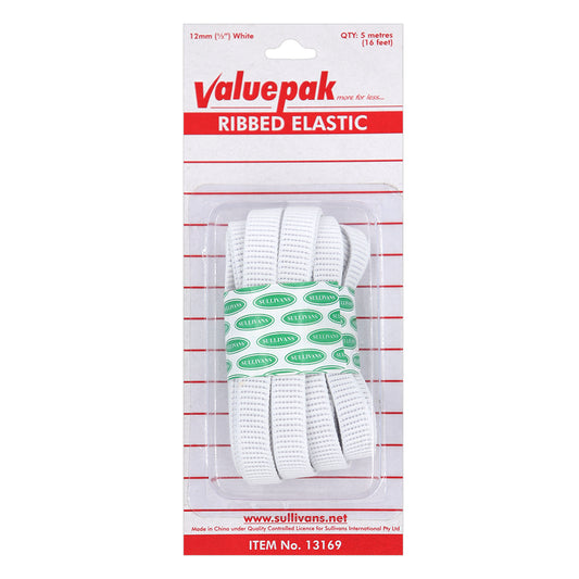12mm Ribbed Elastic - 5m