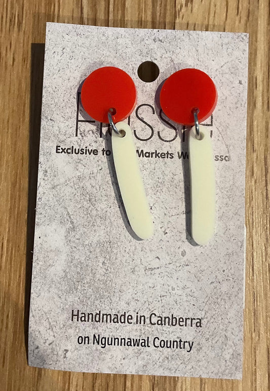 *Earrings Acrylic Cream Dangles