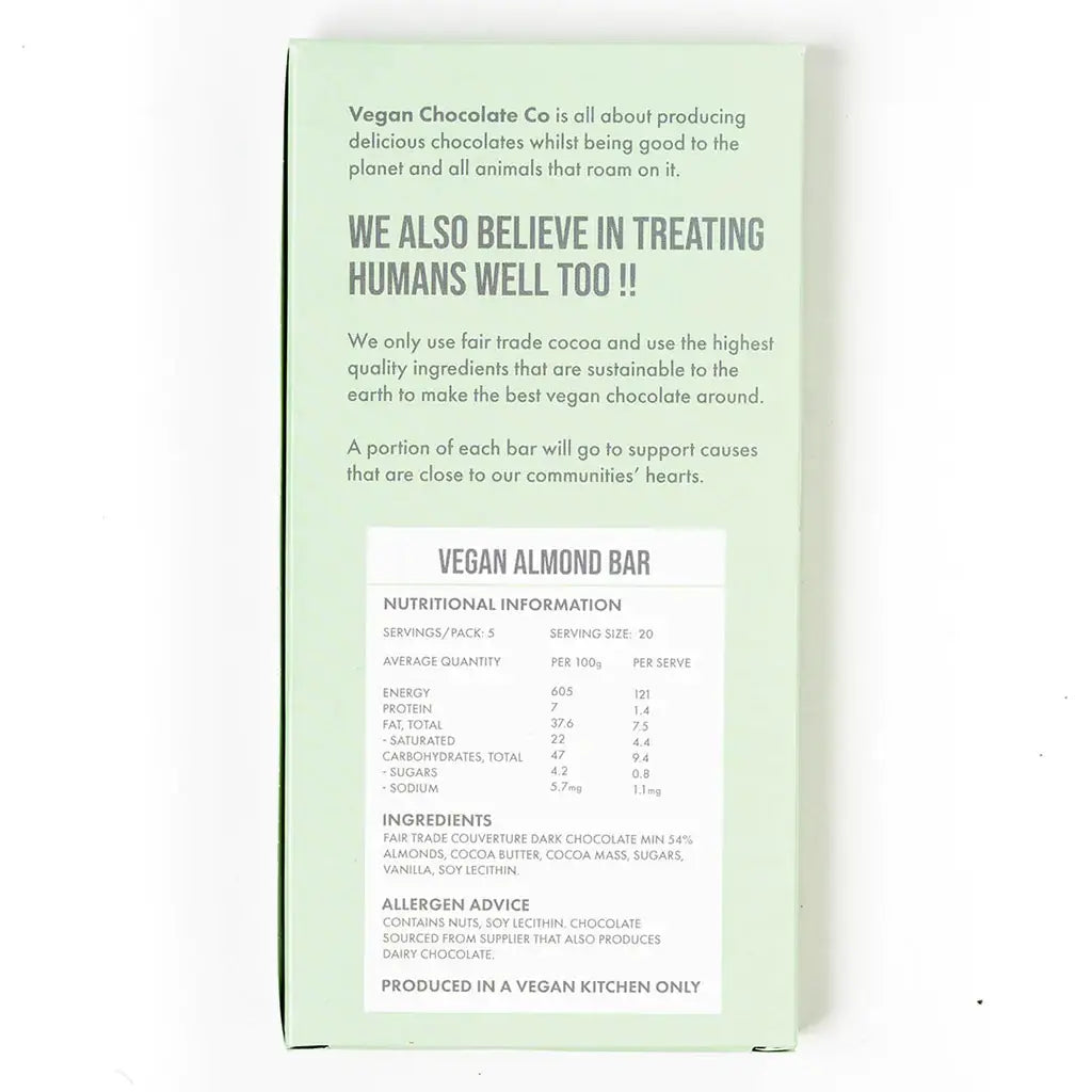 VEGAN ALMOND BAR (100G) GLUTEN FREE