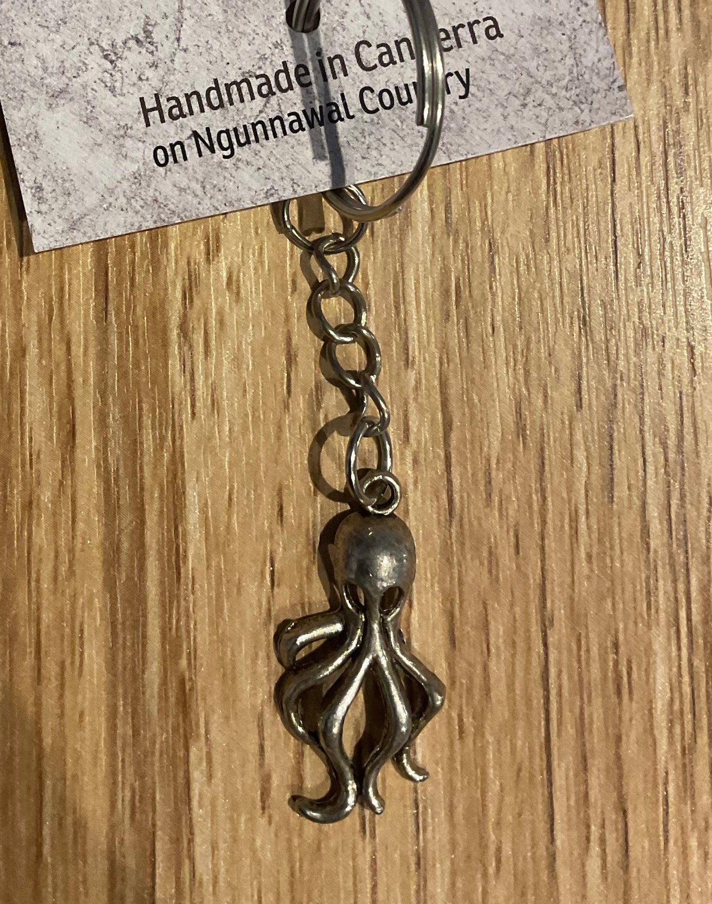 *Silver Charm Keychain Octopus