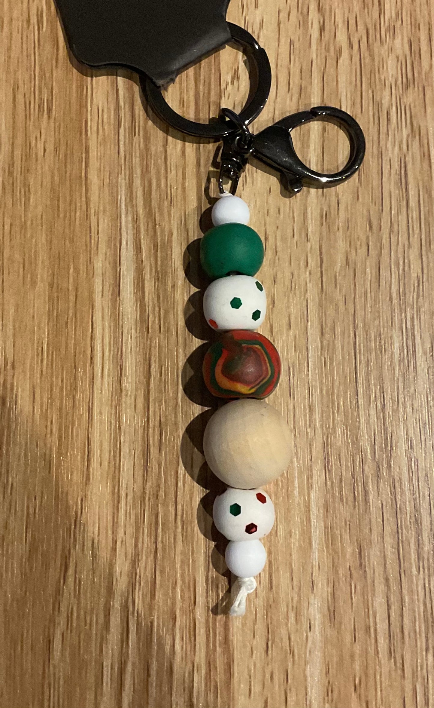 *Beaded Keychain Red and Green