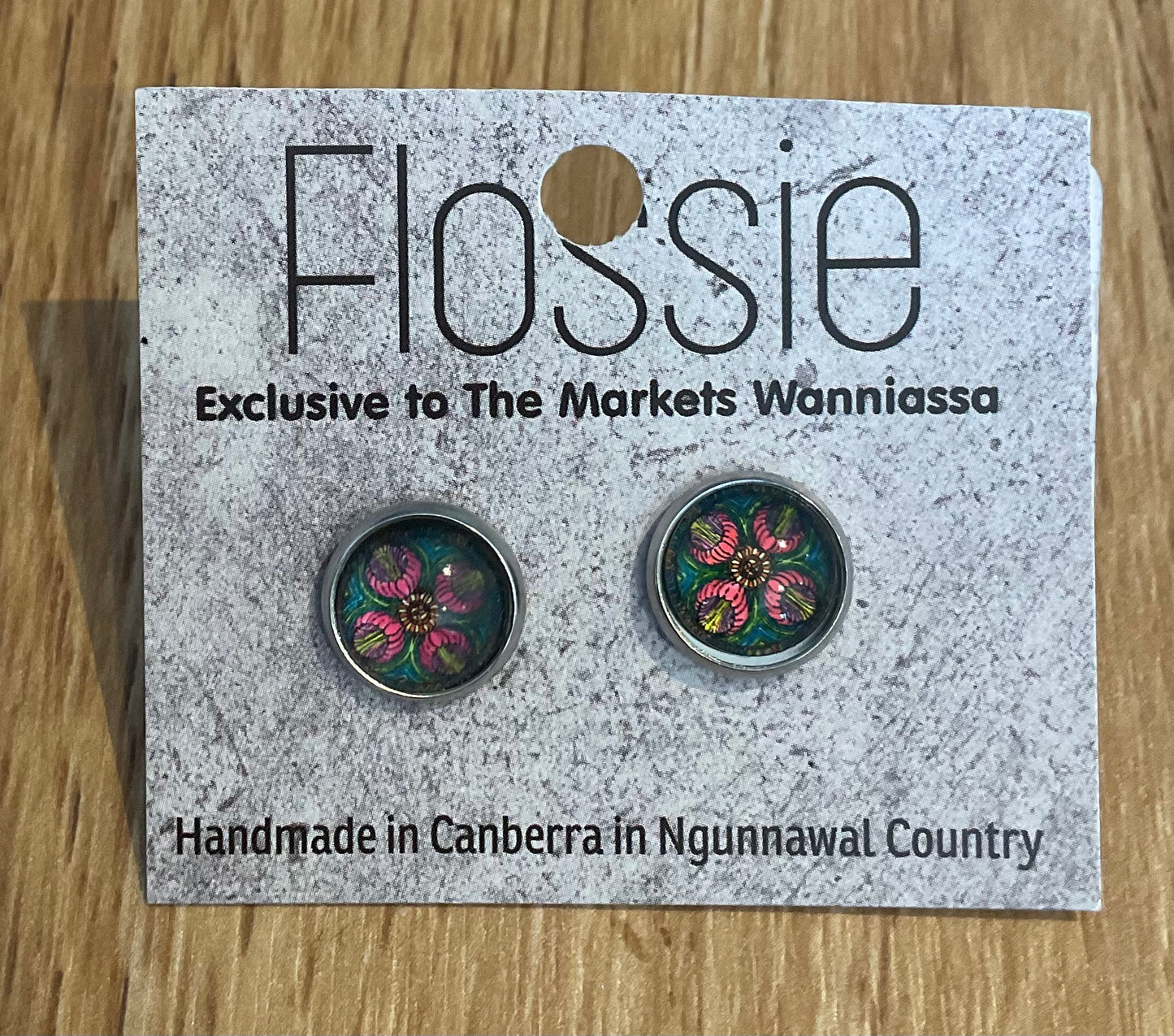 *Earrings Mandala Glass Dome Studs