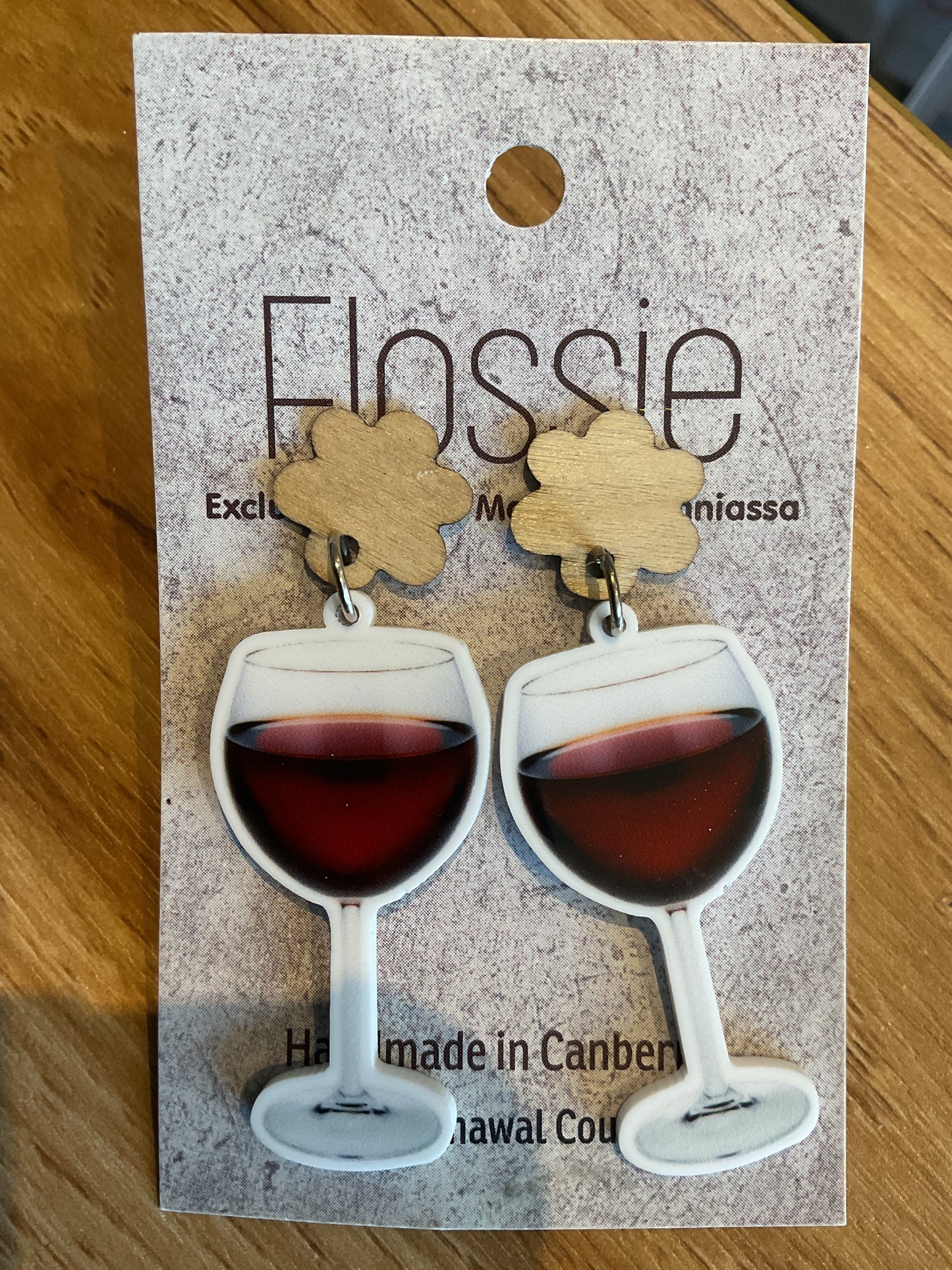 *Earrings Wine Glass Dangles
