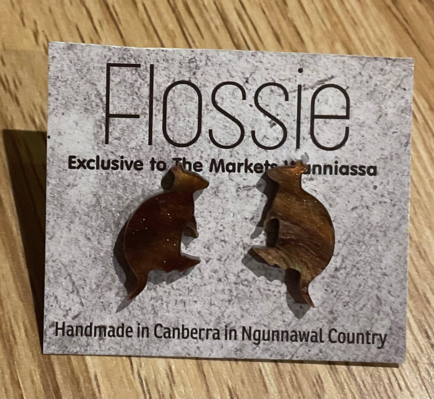 *Earrings Brown Kangaroo Studs