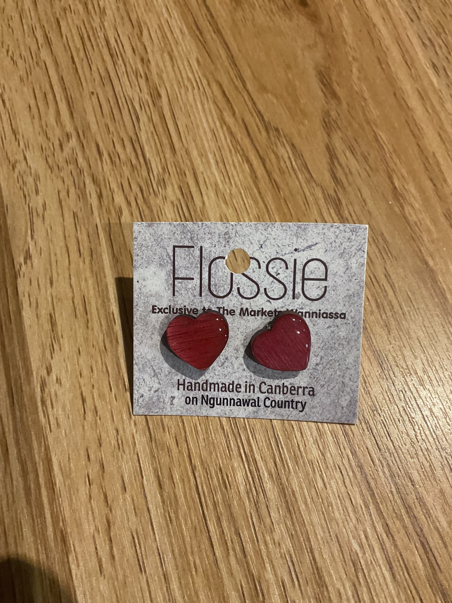 *Earrings Resin Hearts Pink