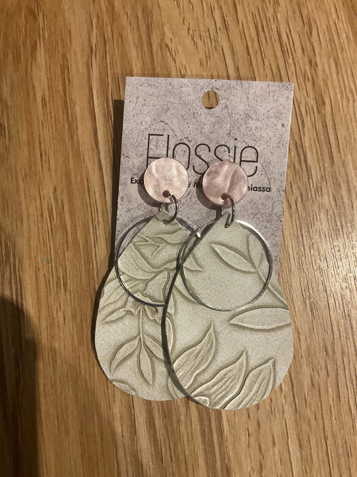 *Earrings Faux Leather Dangles Ring