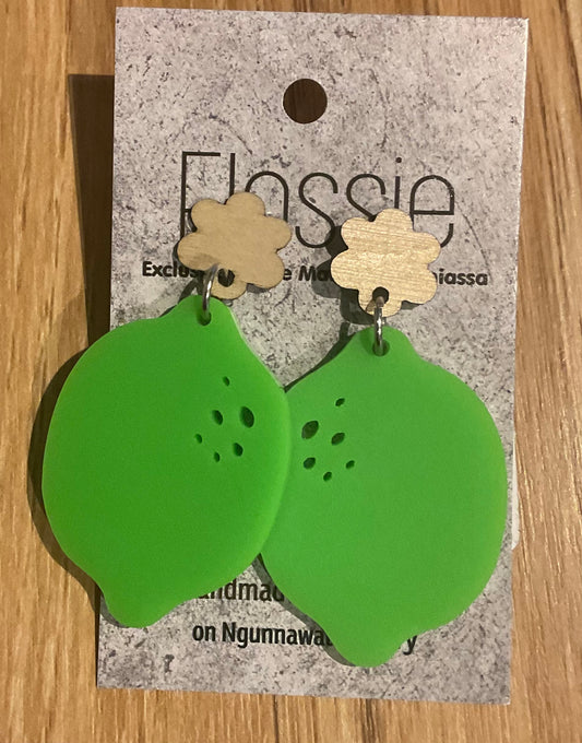 *Earrings Acrylic Lime Dangles
