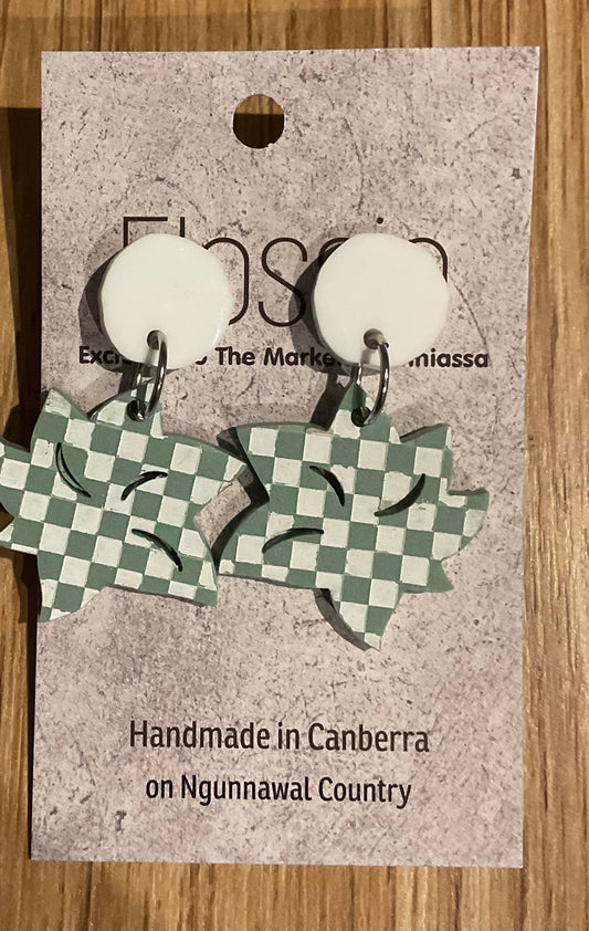 *Earrings Acrylic Hand Painted Flower Dangles