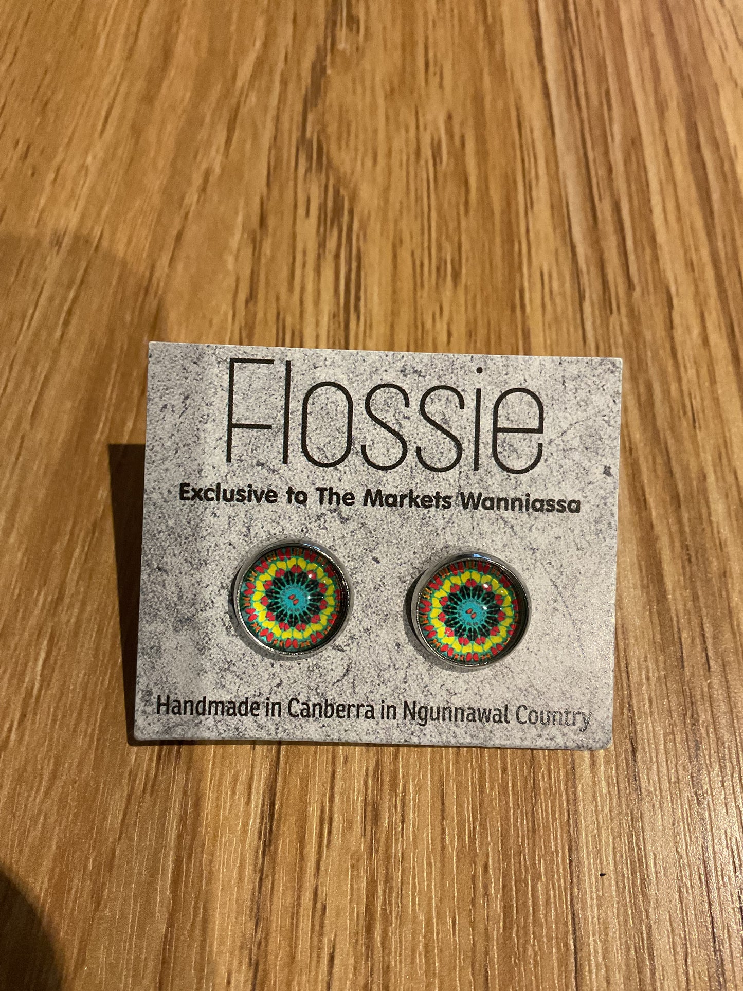 *Earrings Mandala Glass Studs