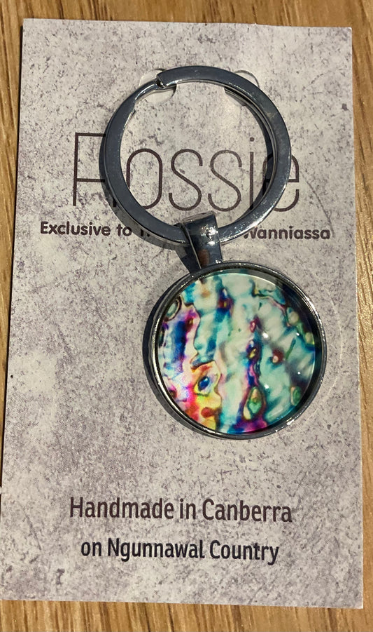 *Glass Dome Keychain Silver