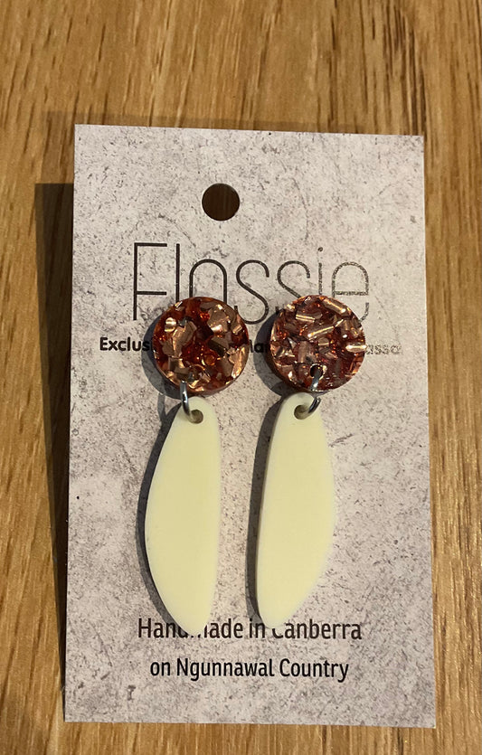 *Earrings Acrylic Cream Dangles