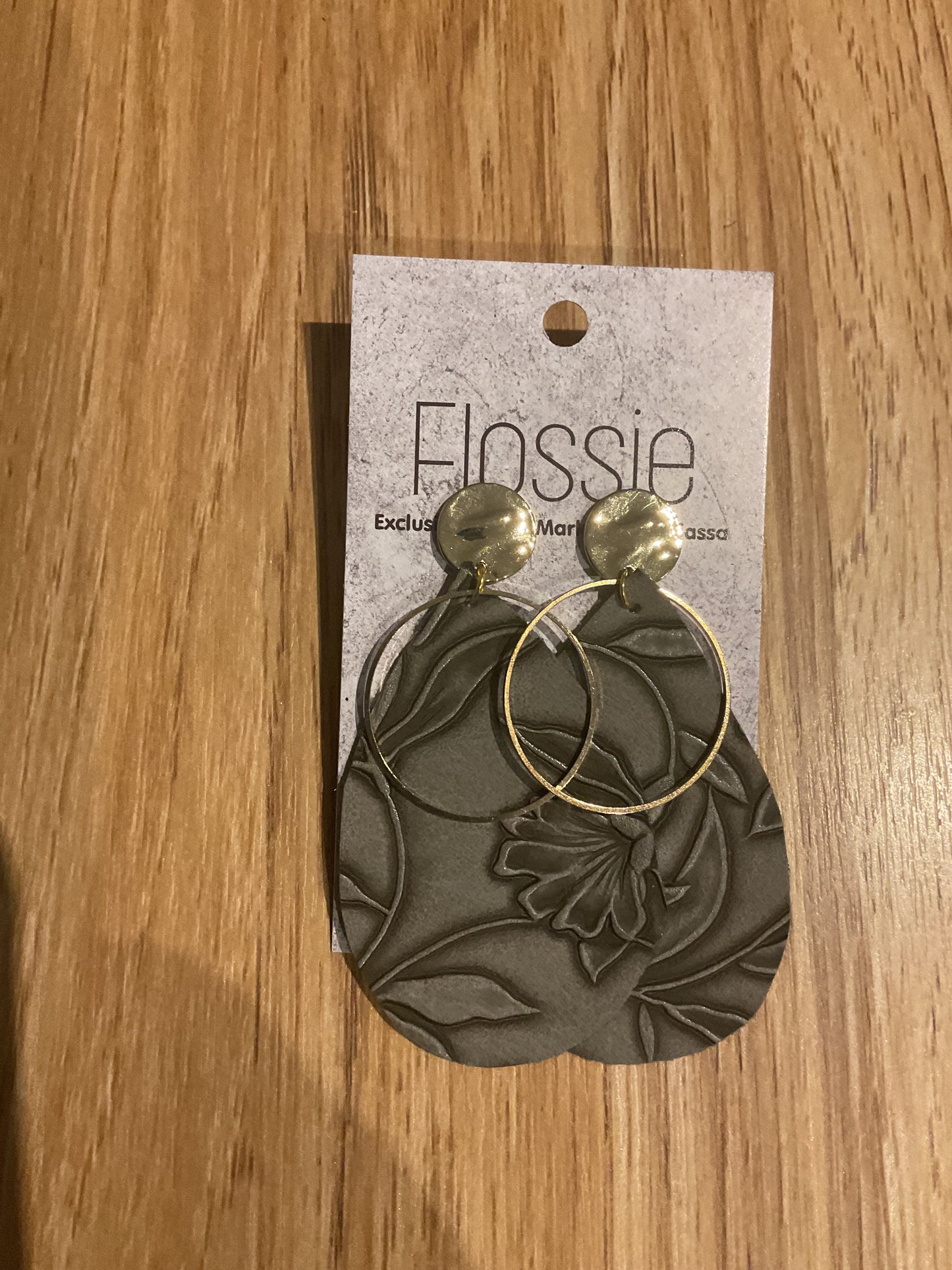 *Earrings Faux Leather Dangles Ring