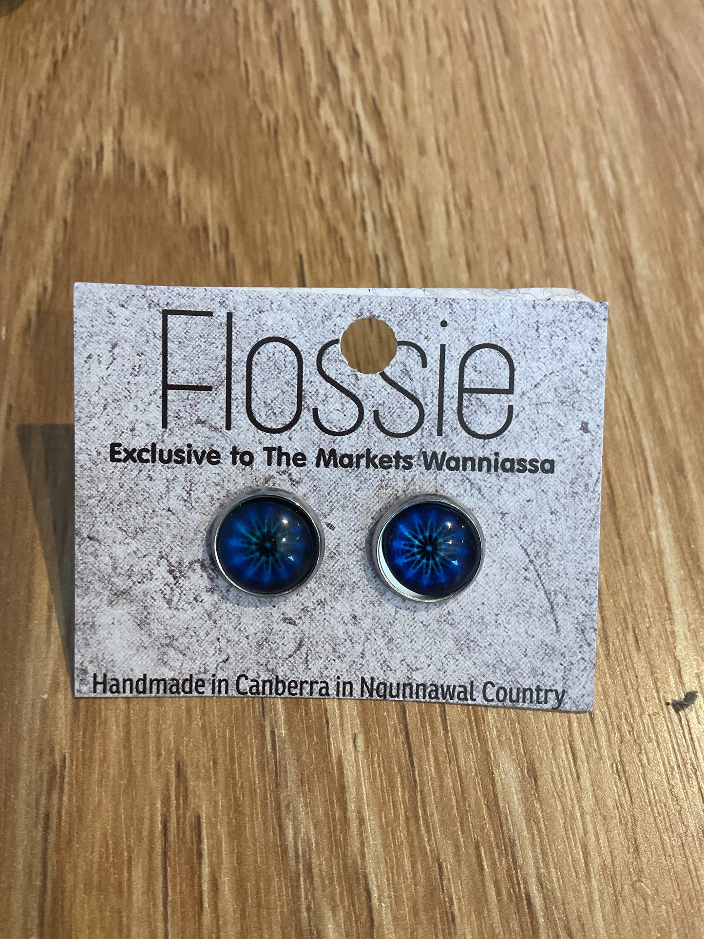 *Earrings Mandala Glass Dome Studs