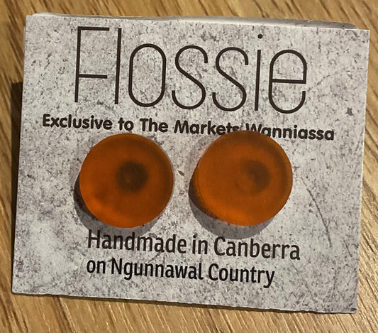 *Earrings Opaque Orange Round Studs