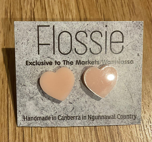 *Earrings Pastel Pink Heart Studs