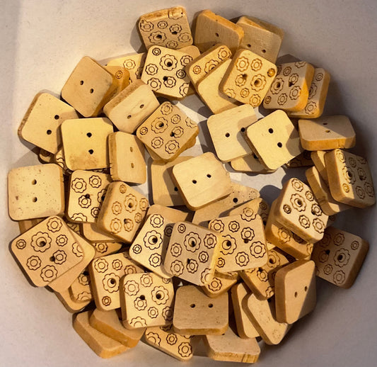 *Loose Buttons -Wooden Square