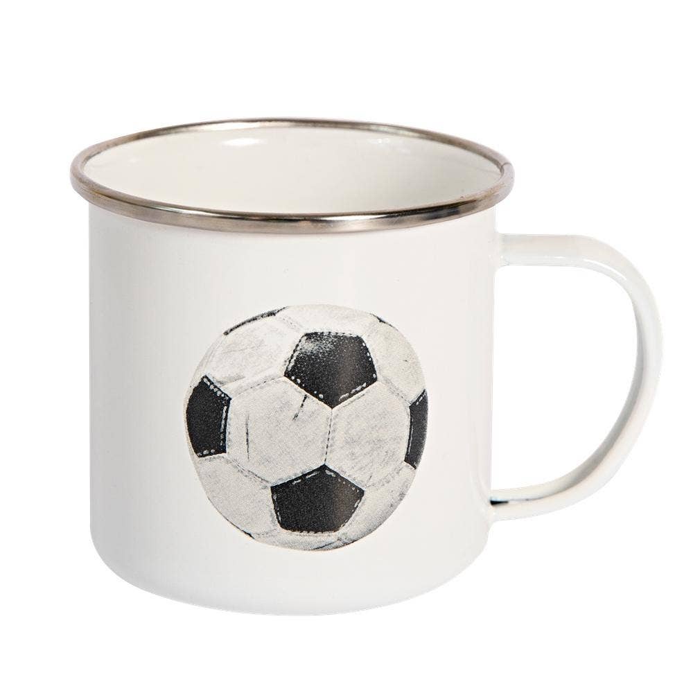 Worn Soccer Ball Enamel Mug