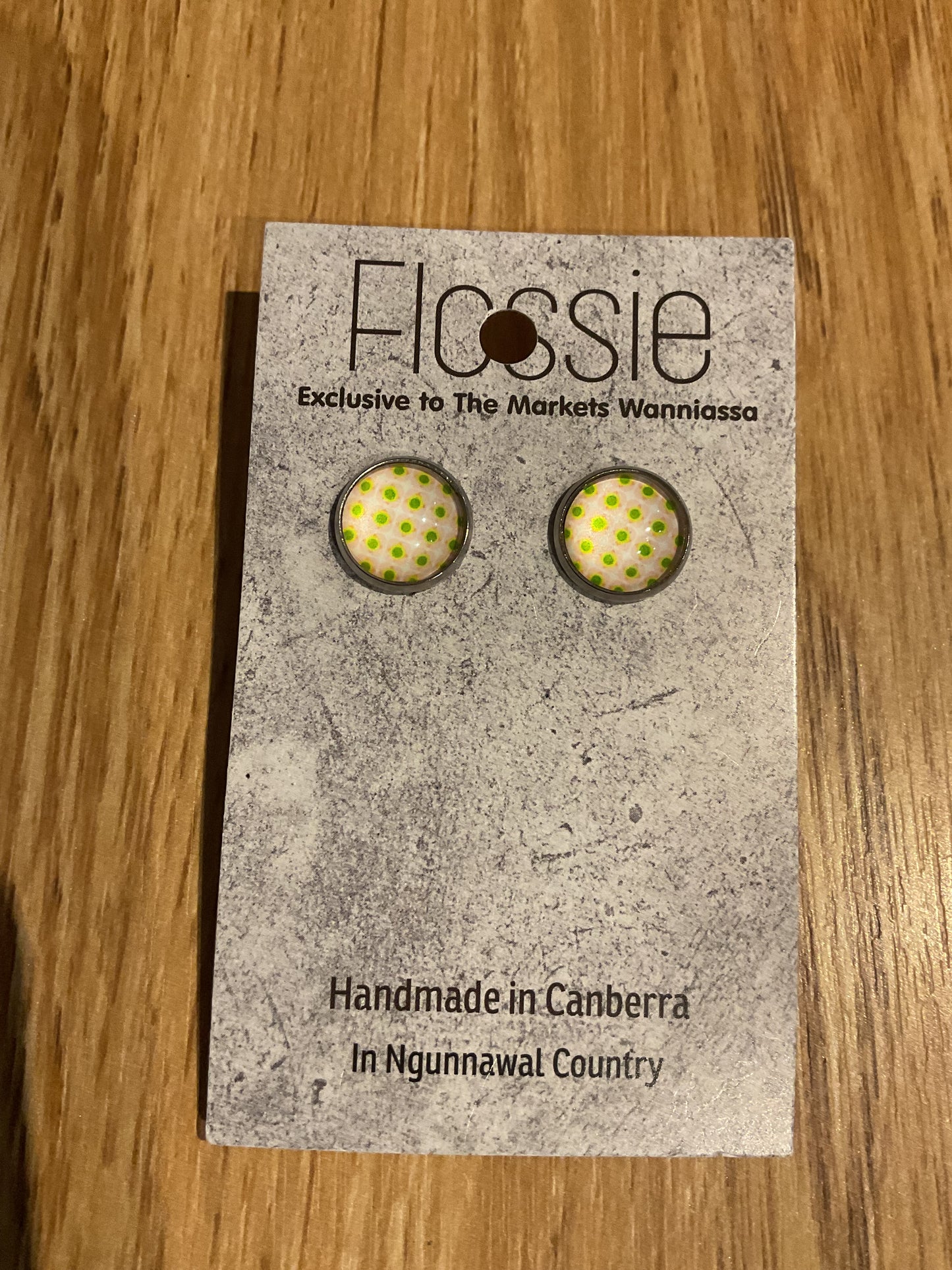 *Earrings Lime Spots Studs