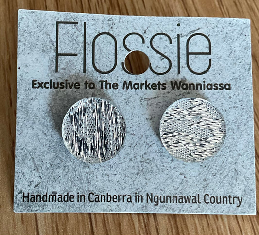 *Earrings Acrylic Textured Silver Studs