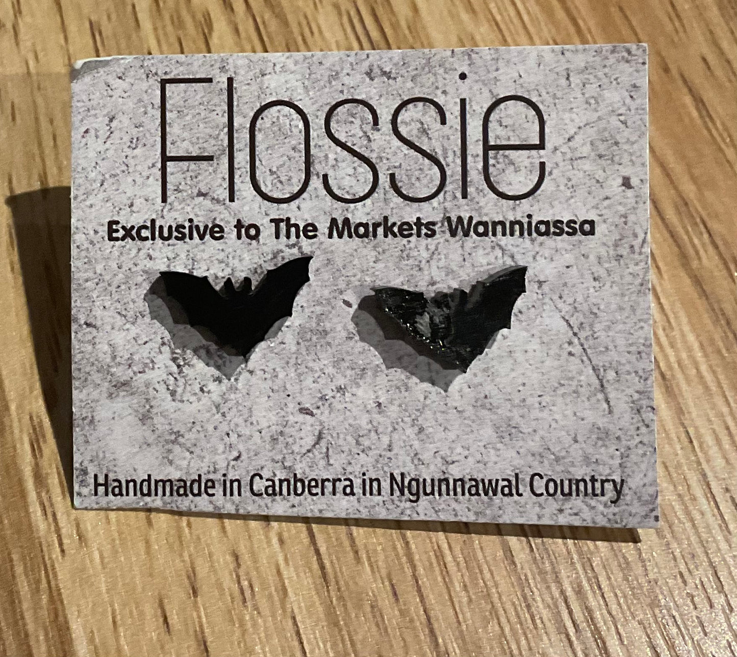 *Earrings Black Bat Studs