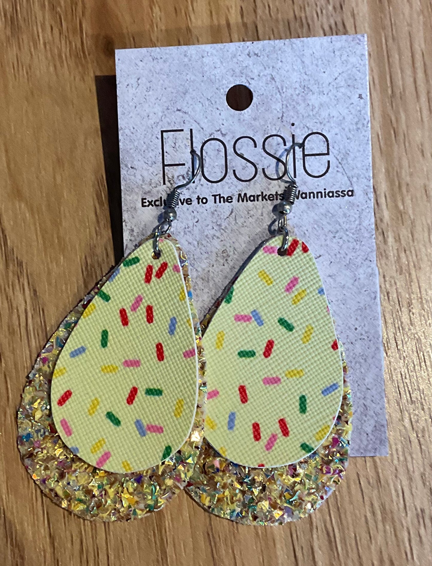 *Earrings Yellow Sprinkles Dangles