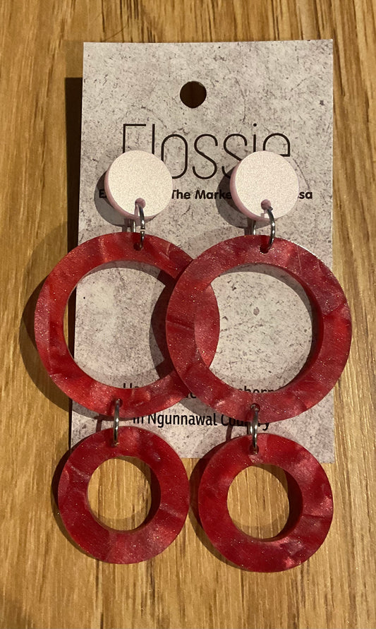 *Earrings Acrylic Large Double Circle Dangles