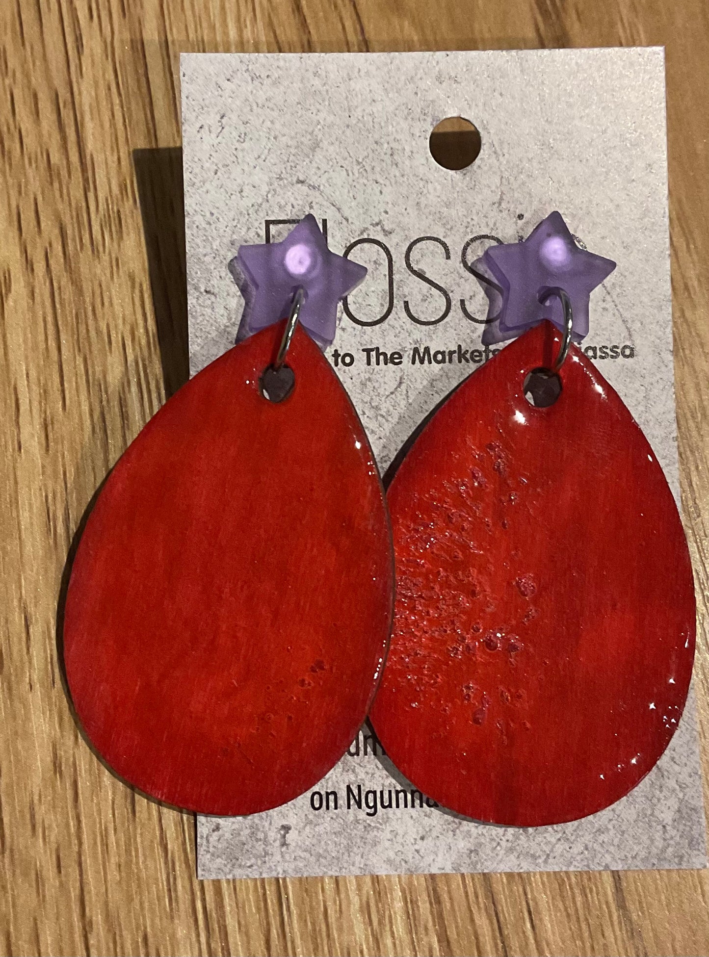 *Earrings Hand Painted Orange Resin Dangles