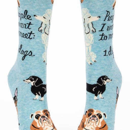 Ladies Crew Sock - People To Meet: Dogs