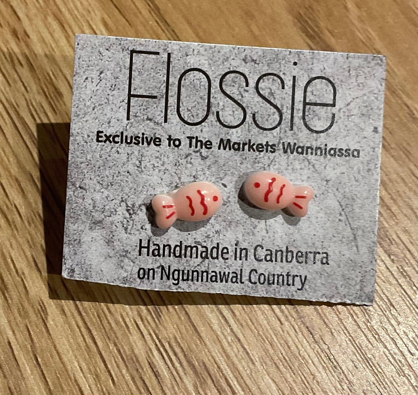 *Earrings Pink Fish Studs