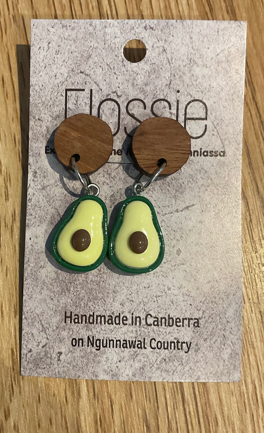 *Earrings Clip on Dangles Avocados