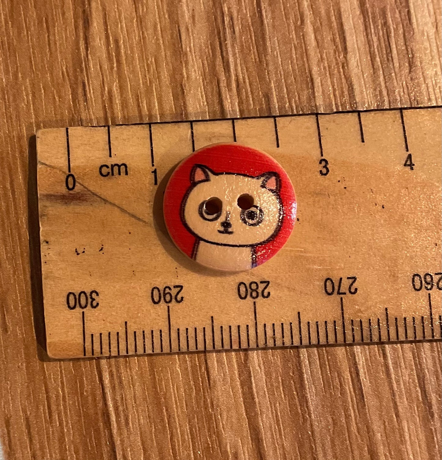 *Loose Buttons - Wooden Cat Themed
