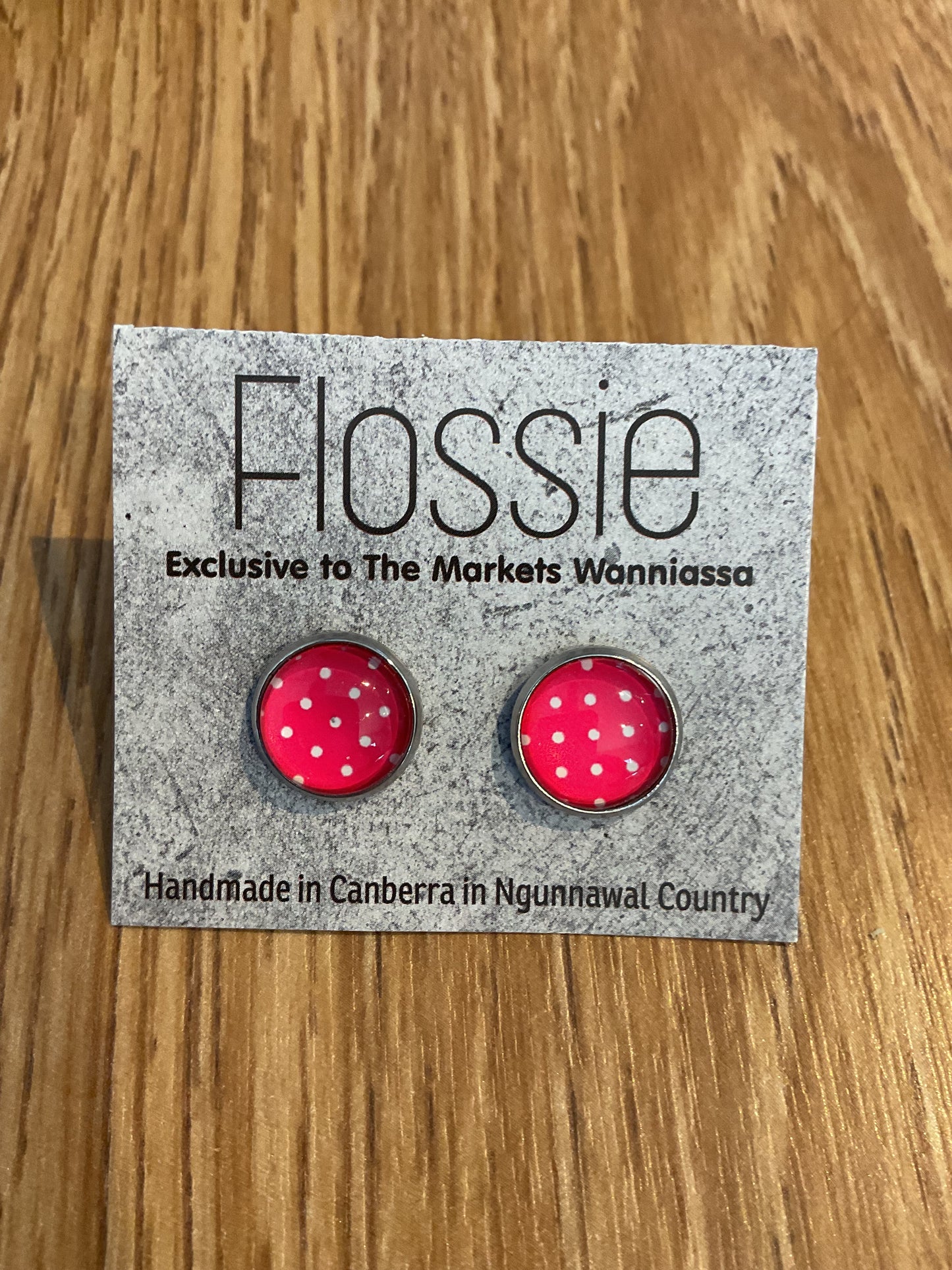 *Earrings Pink Spots Studs