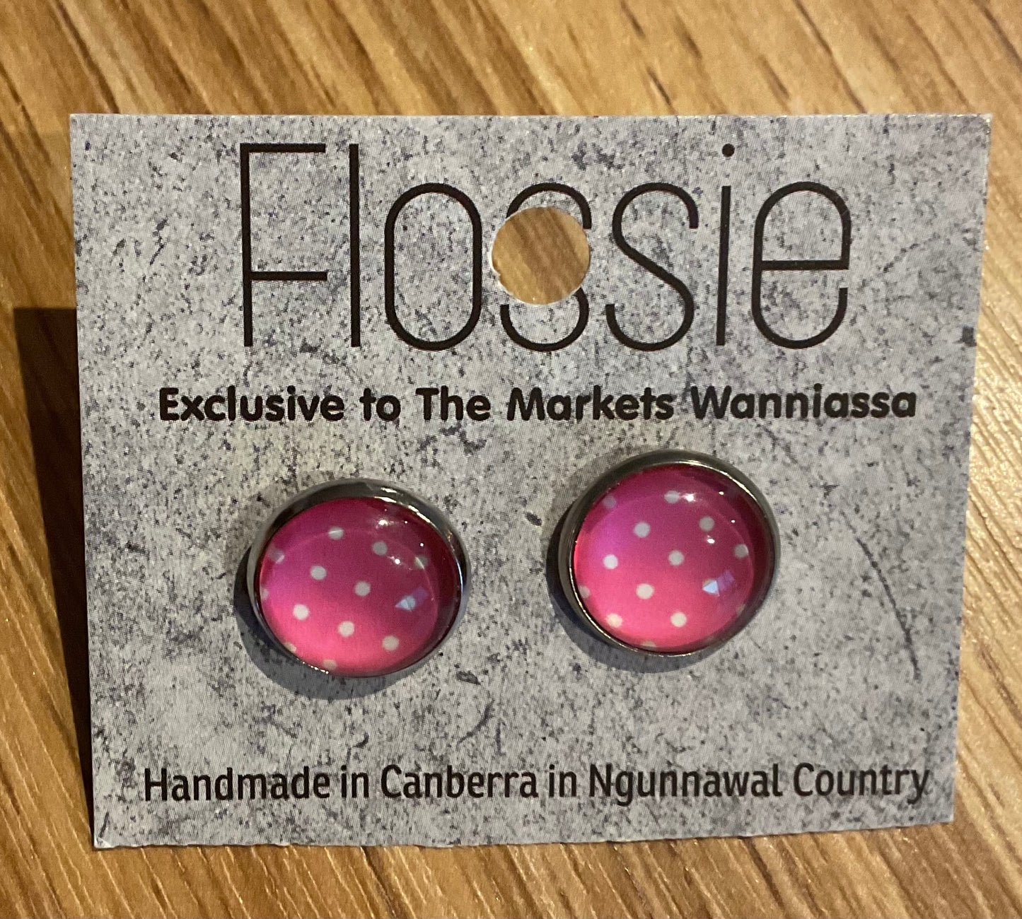 *Earrings Pink Spots Studs