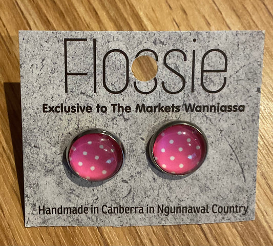*Earrings Pink Spots Studs