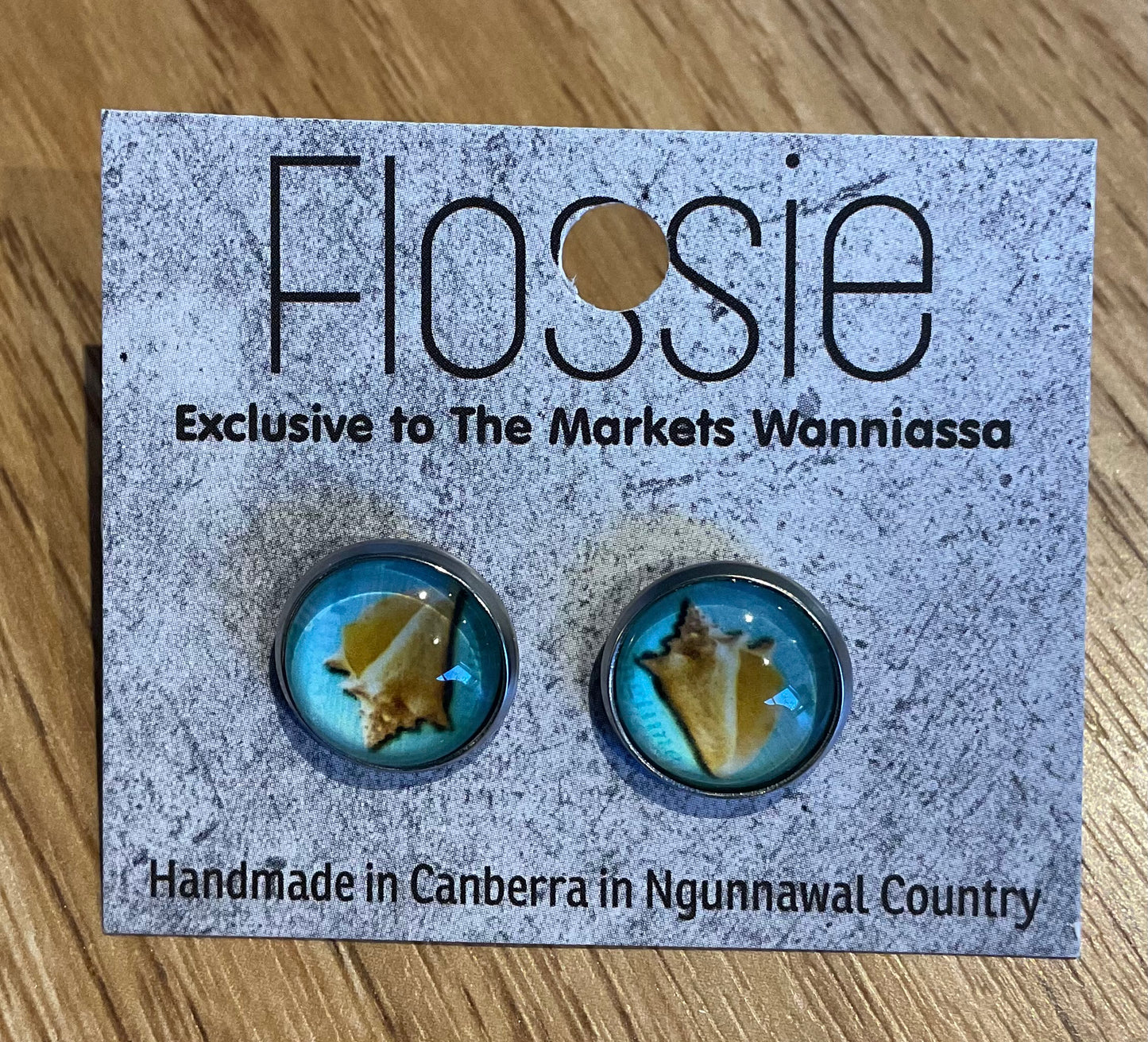 *Earrings Ocean Shell Dome Studs