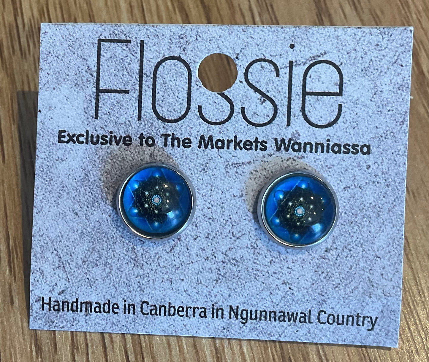 *Earrings Purple Mandala Glass Dome Studs