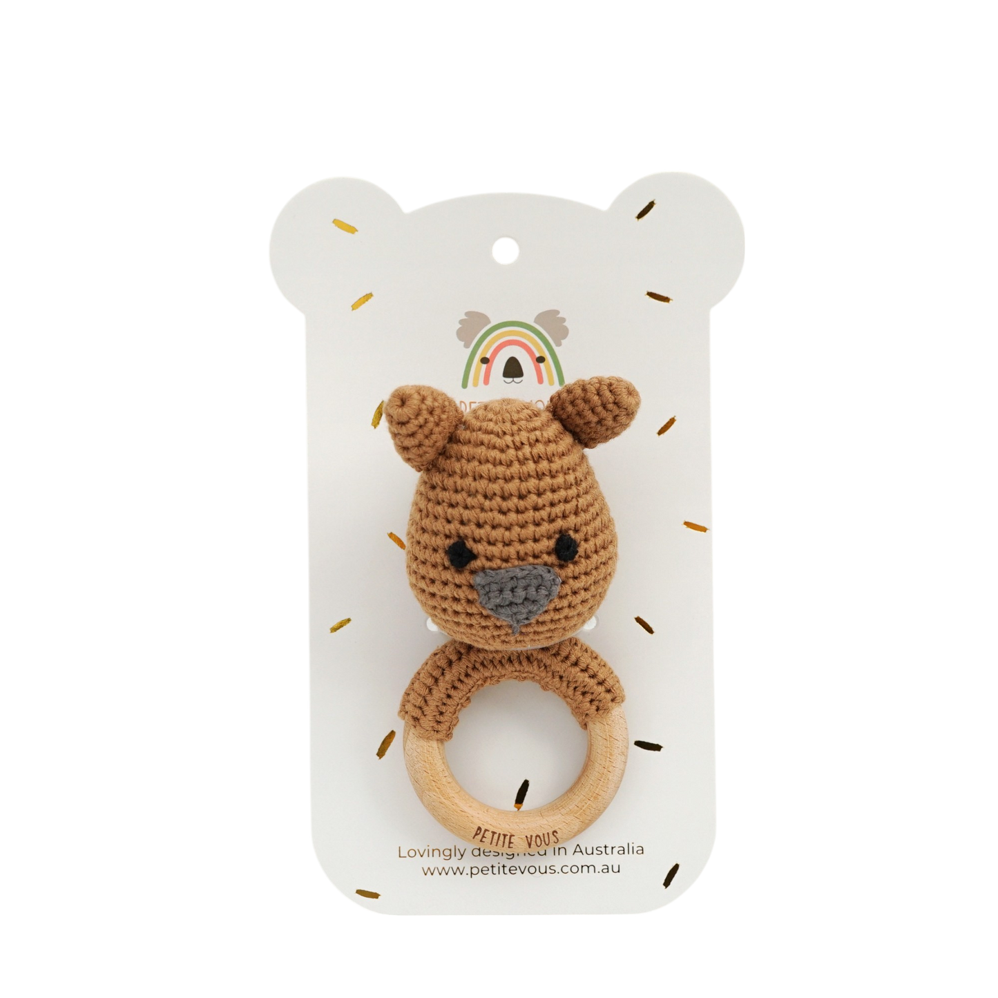 100% Cotton Crochet Ring Rattle - Wombles Wombat