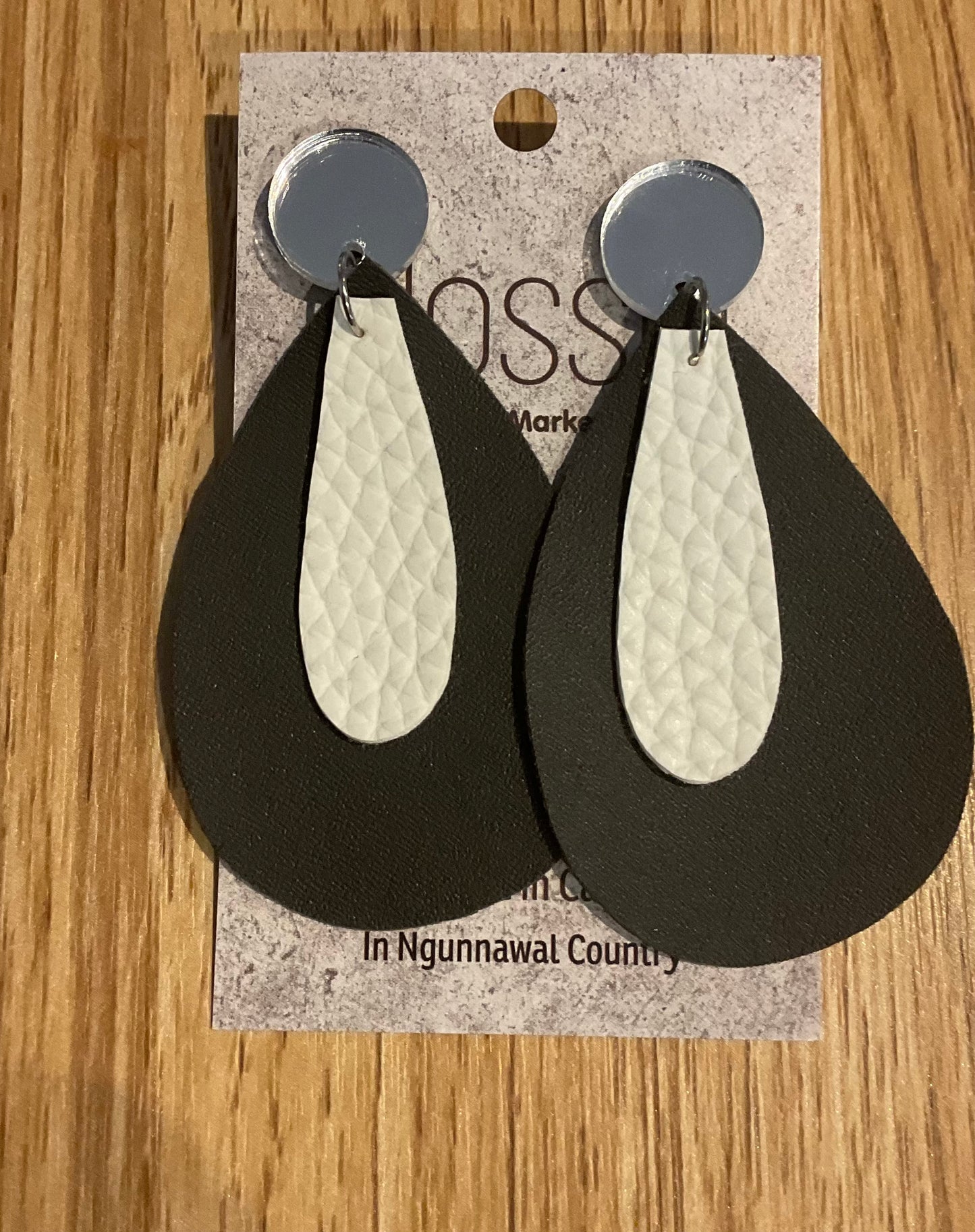 *Earrings Black & White Dangles