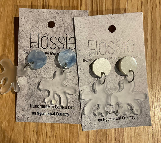*Earrings Acrylic Opaque Coral Dangles