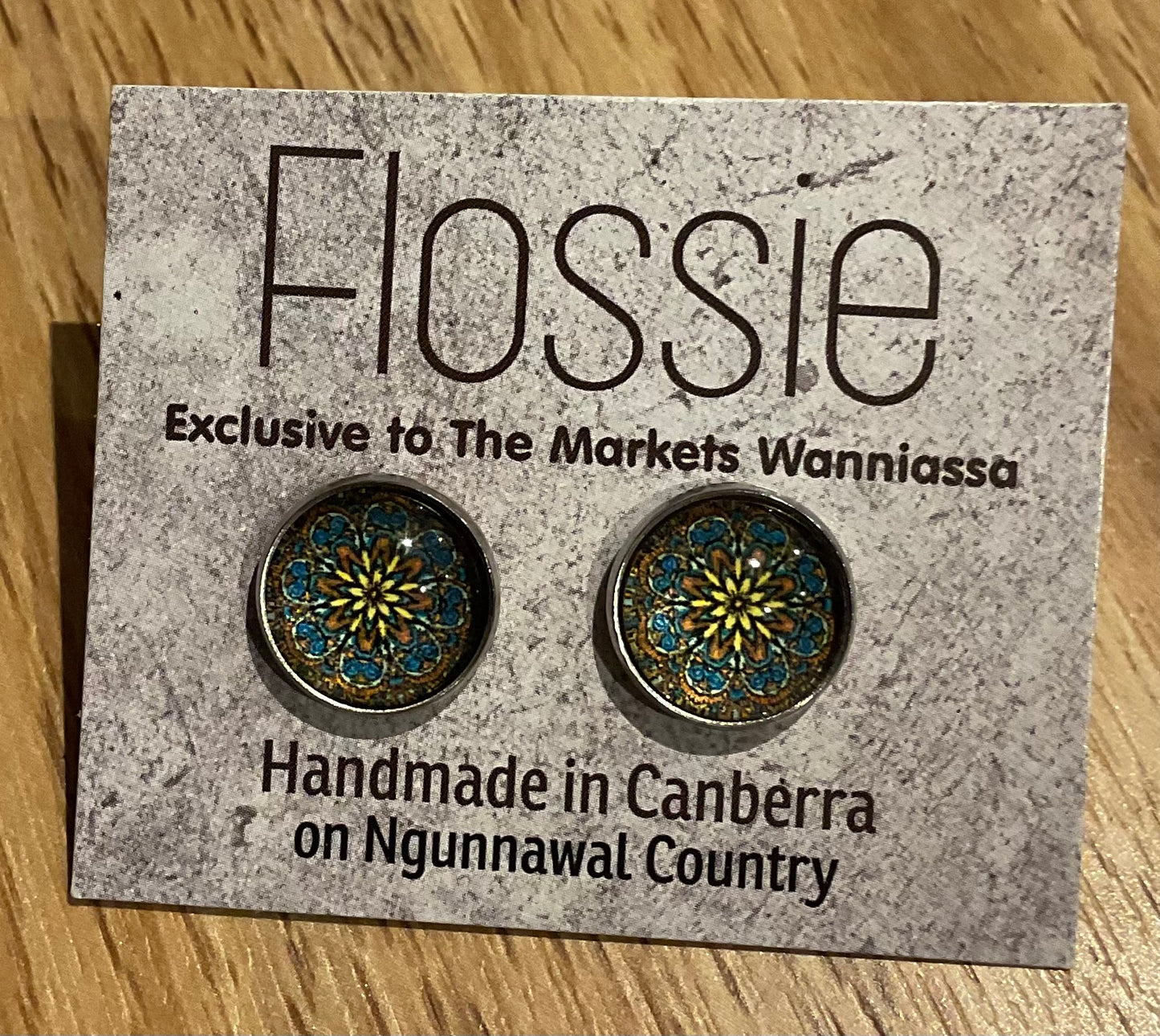 *Earrings Mandala Glass Studs
