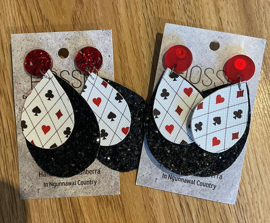 *Earrings Card Suit Dangles